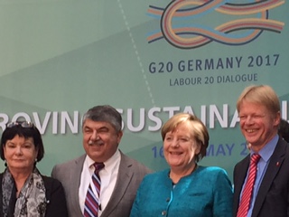 Richard Trumka with Angela Merkel