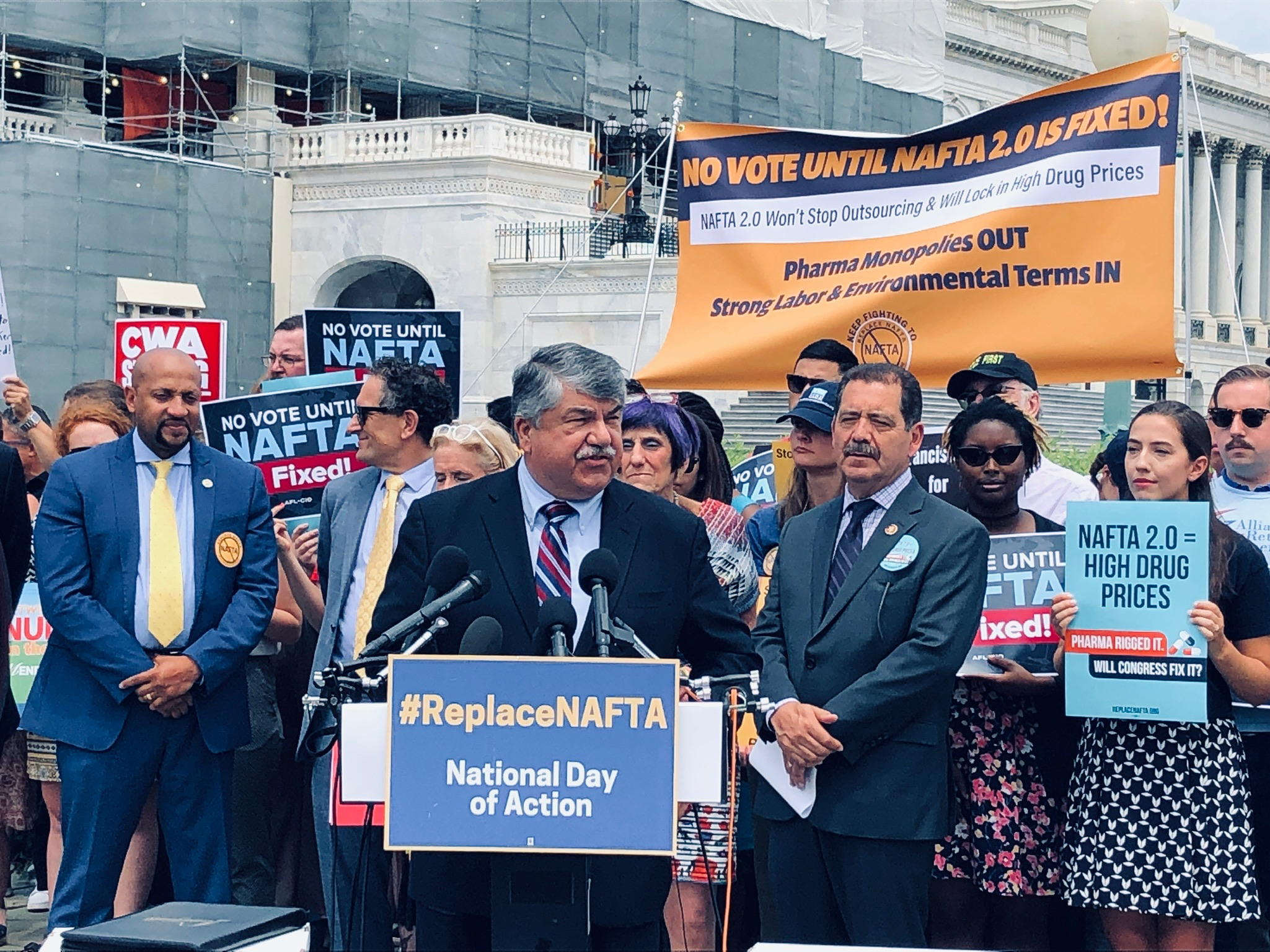 AFL-CIO President Richard Trumka says new NAFTA "not good enough." 