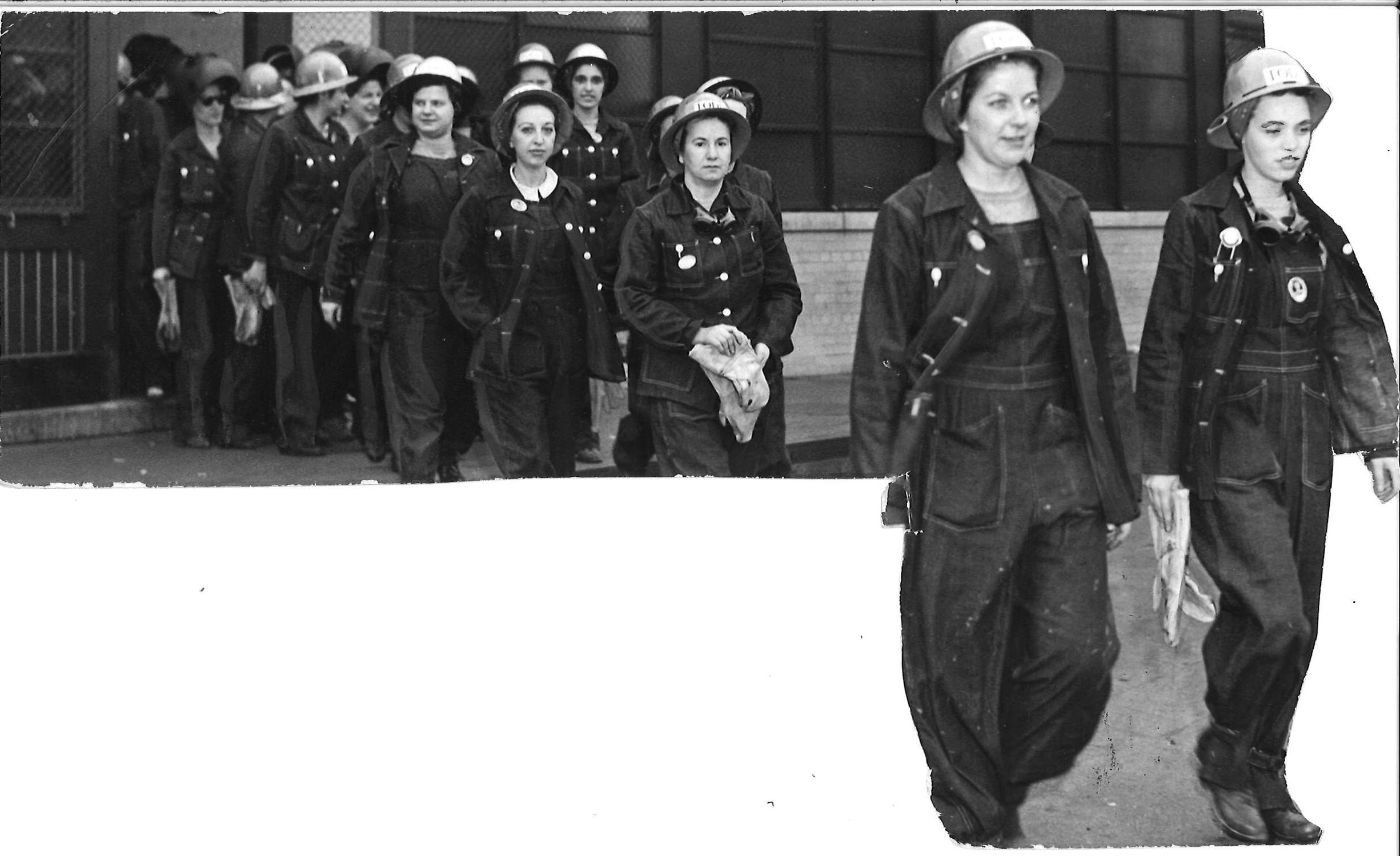 Women wearing hardhats