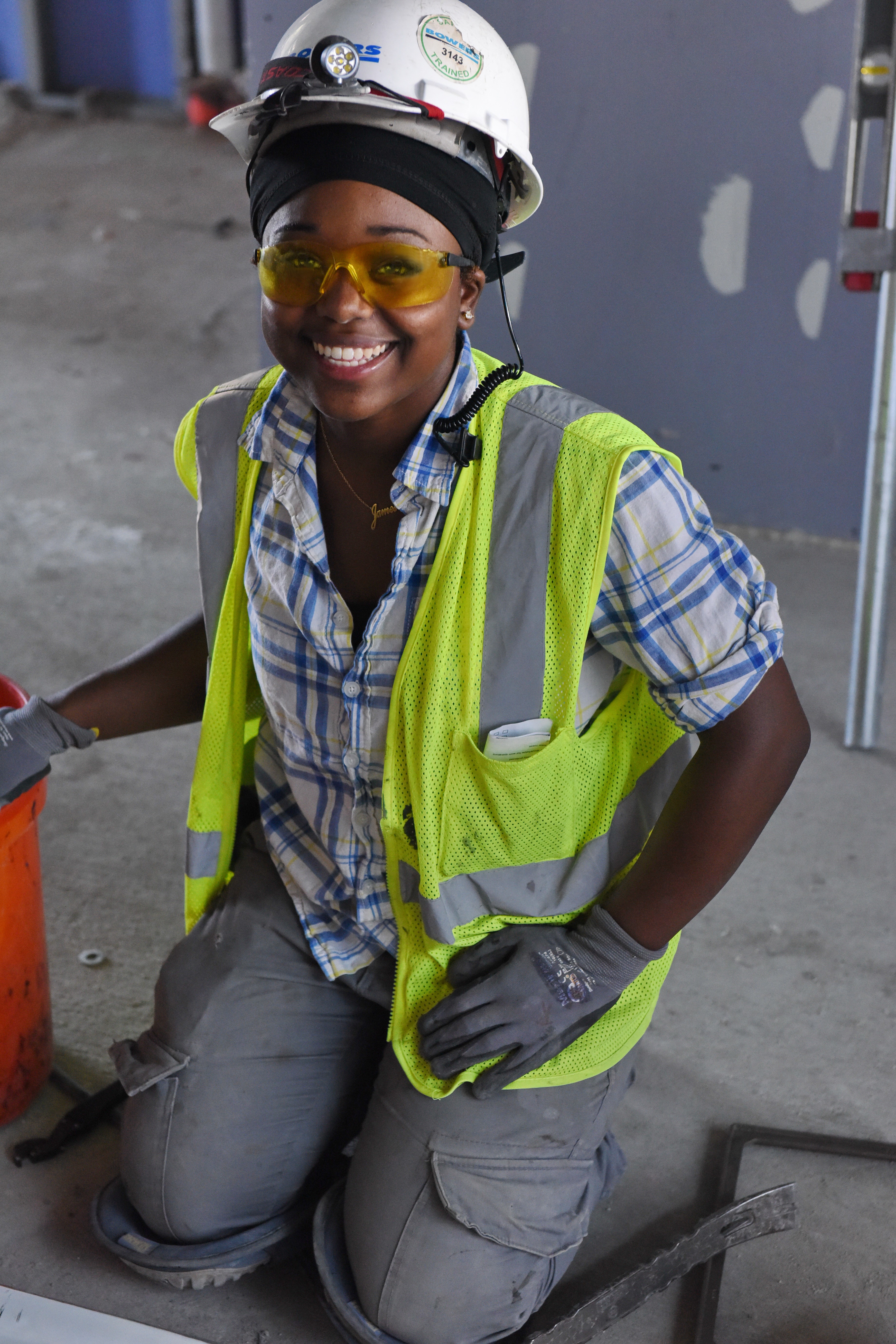 Women wearing hardhats